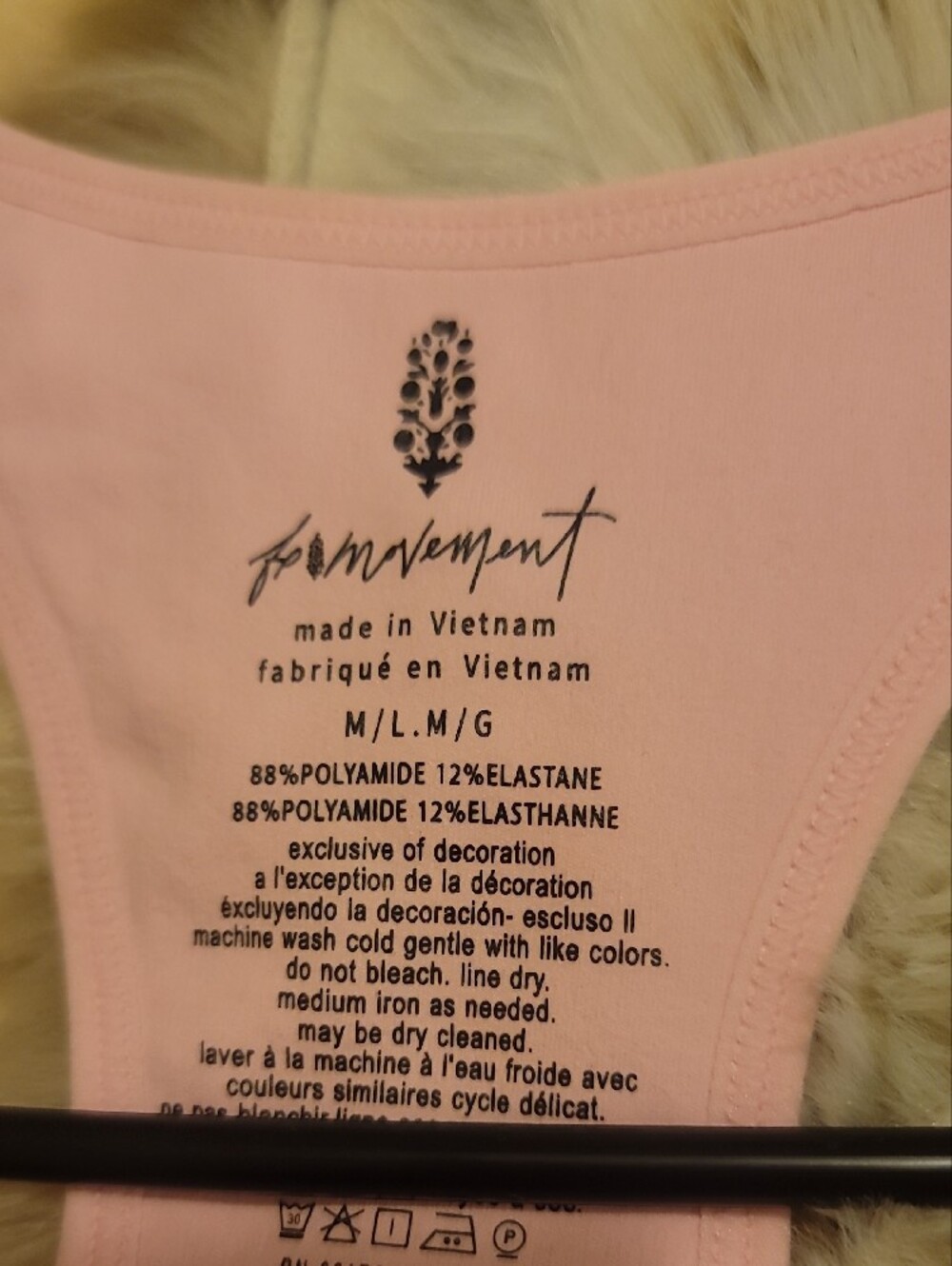 NWOT FP Movement by Free People Bright Pink Ribbed Racerback Sports Bra Size M/L - Picture 3 of 3